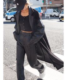 リバーシブルボアロングコート