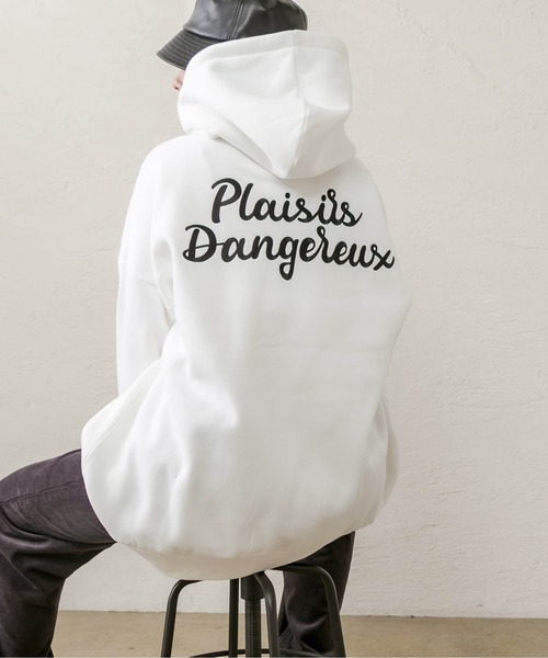 RASVOA(ラスボア)の「ロゴ刺繍ビッグパーカー/スウェットパーカー(パーカー・レディース・ブラック/オフホワイト/サックスブルー・FREE)」の2枚目の写真