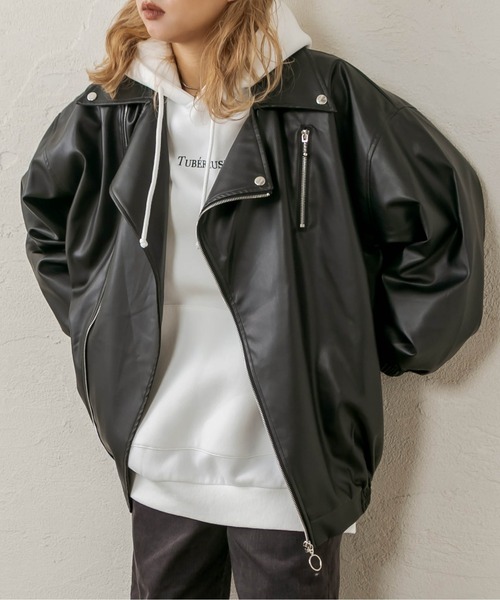RASVOA(ラスボア)の「ロゴ刺繍ビッグパーカー/スウェットパーカー(パーカー・レディース・ブラック/オフホワイト/サックスブルー・FREE)」の20枚目の写真