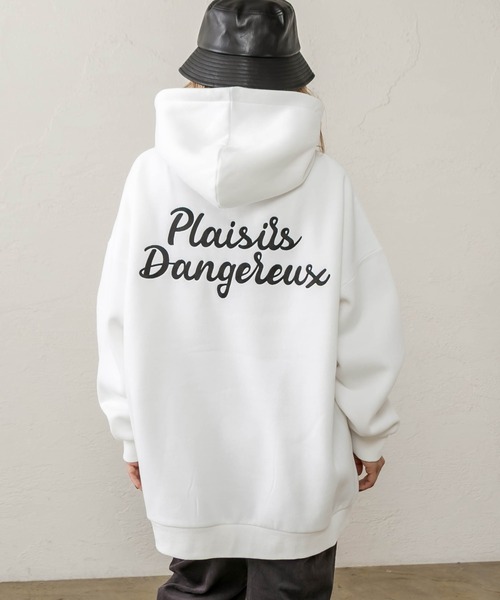 RASVOA(ラスボア)の「ロゴ刺繍ビッグパーカー/スウェットパーカー(パーカー・レディース・ブラック/オフホワイト/サックスブルー・FREE)」の5枚目の写真