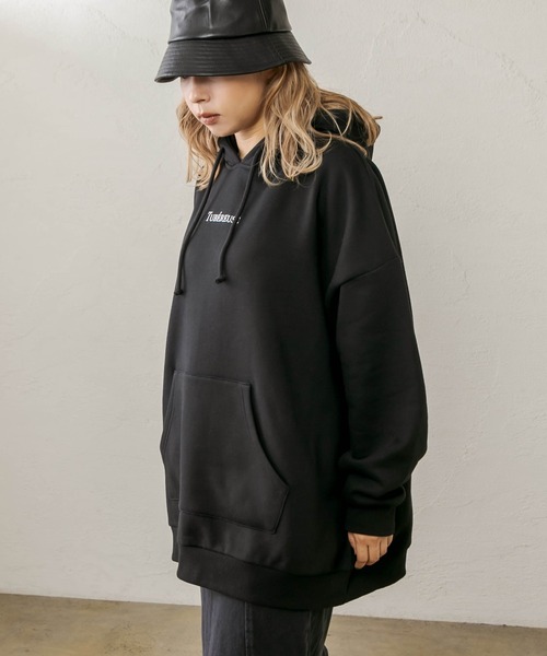RASVOA(ラスボア)の「ロゴ刺繍ビッグパーカー/スウェットパーカー(パーカー・レディース・ブラック/オフホワイト/サックスブルー・FREE)」の11枚目の写真