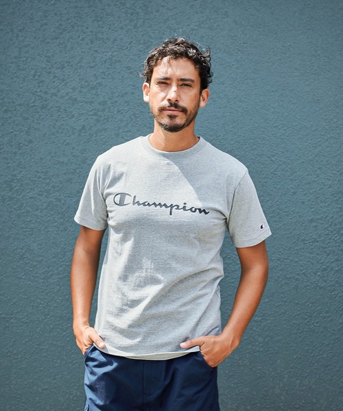 Champion(チャンピオン)の「CHAMPION SHORT SLEEVE T-SHIRT (チャンピオン ショートスリーブTシャツ)(4colors)(Men's)(C3-S301)(Tシャツ/カットソー・メンズ・ホワイト/ブラック/杢グレー/ネイビー・S/M/L/XL)」の1枚目の写真