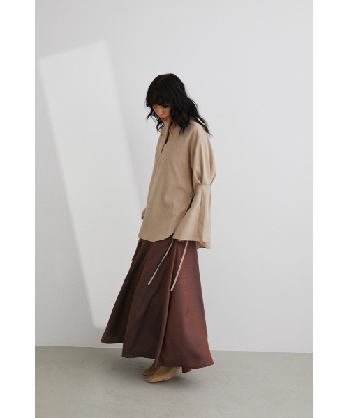 STYLEMIXER（スタイルミキサー）の「カフタンサイドリボントップ（シャツ/ブラウス・レディース・ブラック/ベージュ/レッド・FREE）」の12枚目の写真