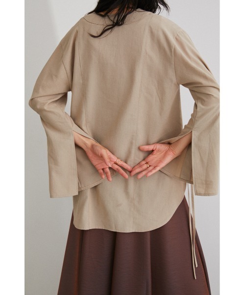 STYLEMIXER（スタイルミキサー）の「カフタンサイドリボントップ（シャツ/ブラウス・レディース・ブラック/ベージュ/レッド・FREE）」の8枚目の写真