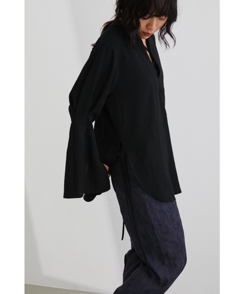 STYLEMIXER（スタイルミキサー）の「カフタンサイドリボントップ（シャツ/ブラウス・レディース・ブラック/ベージュ/レッド・FREE）」の10枚目の写真