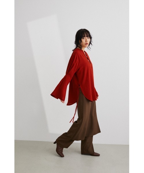 STYLEMIXER（スタイルミキサー）の「カフタンサイドリボントップ（シャツ/ブラウス・レディース・ブラック/ベージュ/レッド・FREE）」の9枚目の写真