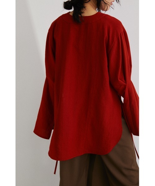 STYLEMIXER（スタイルミキサー）の「カフタンサイドリボントップ（シャツ/ブラウス・レディース・ブラック/ベージュ/レッド・FREE）」の11枚目の写真