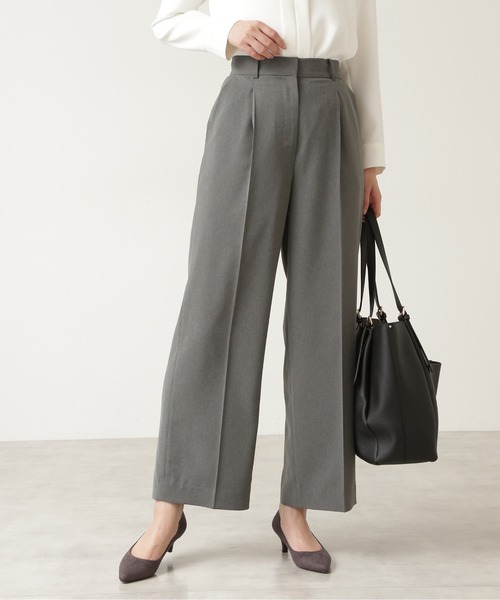 NATURAL BEAUTY BASIC（ナチュラルビューティーベーシック）の「梳毛調ストレートワイドパンツ/0171230912（その他パンツ・レディース・グレー/ブルー系その他6・SMALL/MEDIUM/LARGE/X-SMALL）」の2枚目の写真