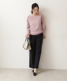 梳毛調ストレートワイドパンツ/0171230912