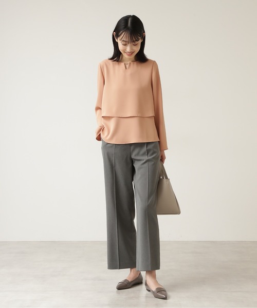 NATURAL BEAUTY BASIC（ナチュラルビューティーベーシック）の「梳毛調ストレートワイドパンツ/0171230912（その他パンツ・レディース・グレー/ブルー系その他6・SMALL/MEDIUM/LARGE/X-SMALL）」の5枚目の写真