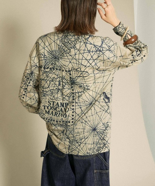 KBF（ケイビーエフ）の「【WEB/一部店舗限定】Stamp print ロングスリーブシャツ（シャツ/ブラウス・レディース・ブルー系その他/グリーン系その他・ONE）」の11枚目の写真