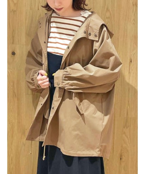 Samansa Mos2（サマンサ モスモス）の「ミドル丈マウンテンパーカー（マウンテンパーカー・レディース・カーキ/ブルー/チャコール/ベージュ/ブラウン・ﾌﾘ-）」の3枚目の写真