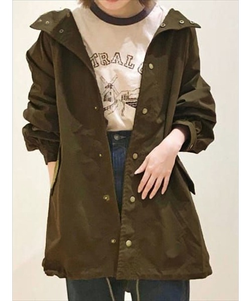 Samansa Mos2（サマンサ モスモス）の「ミドル丈マウンテンパーカー（マウンテンパーカー・レディース・カーキ/ブルー/チャコール/ベージュ/ブラウン・ﾌﾘ-）」の4枚目の写真