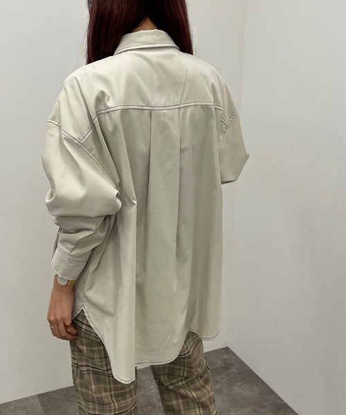 apres jour mignon(アプレジュールミニョン)の「ルーズシャツ 【ZOZOTOWN限定アイテム】【9PO】(シャツ/ブラウス・レディース・ブラック/グリーン/アイボリー・X-LARGE/フリー)」の18枚目の写真