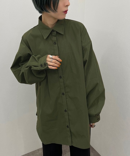 apres jour mignon(アプレジュールミニョン)の「ルーズシャツ 【ZOZOTOWN限定アイテム】【9PO】(シャツ/ブラウス・レディース・ブラック/グリーン/アイボリー・X-LARGE/フリー)」の12枚目の写真