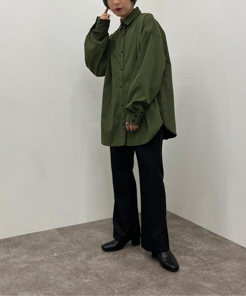 apres jour mignon(アプレジュールミニョン)の「ルーズシャツ 【ZOZOTOWN限定アイテム】【9PO】(シャツ/ブラウス・レディース・ブラック/グリーン/アイボリー・X-LARGE/フリー)」の6枚目の写真