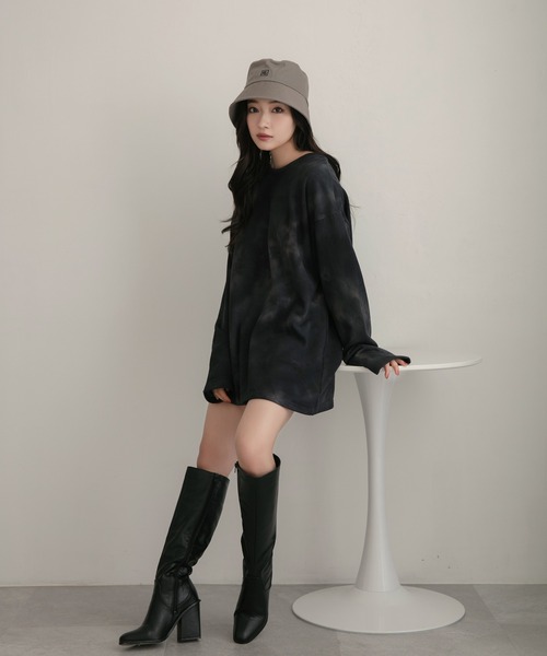 ANDGEEBEE（アンジービー）の「UNISEX タイダイスウェット（スウェット・レディース・ブラック・MEDIUM）」の7枚目の写真