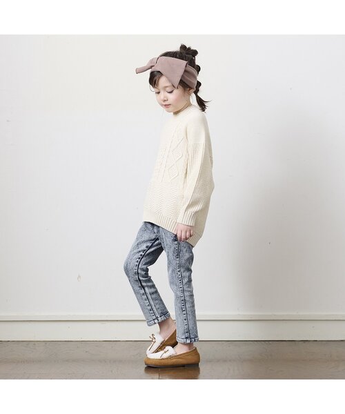 BREEZE（ブリーズ）の「ケミカルウォッシュデニムパンツ 9分丈（デニムパンツ・キッズ・ブルー/ブラック・100/130/90/120/150/140/110）」の5枚目の写真