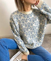 MLI'A | ダマスク柄フェザーヤーンジャガードニット(ニット/セーター)