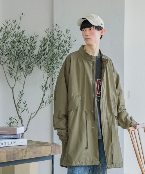 improves（インプローブス）の「スタンドカラー ワイドシルエット M-65タイプ モッズコート（モッズコート・レディース・ブラック/オリーブ/グレイッシュベージュ・MEDIUM/LARGE）」の9枚目の写真