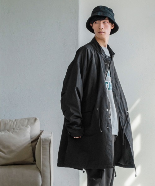 improves（インプローブス）の「スタンドカラー ワイドシルエット M-65タイプ モッズコート（モッズコート・レディース・ブラック/オリーブ/グレイッシュベージュ・MEDIUM/LARGE）」の8枚目の写真