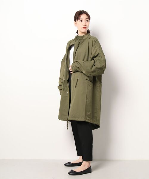 improves（インプローブス）の「スタンドカラー ワイドシルエット M-65タイプ モッズコート（モッズコート・レディース・ブラック/オリーブ/グレイッシュベージュ・MEDIUM/LARGE）」の6枚目の写真