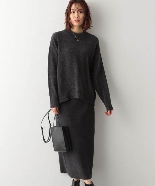 GLOBAL WORK（グローバルワーク）の「ベロアタッチニットセット/236151（スカート・レディース・キャメル/チャコールグレー/ブルー系その他6・FREE）」の2枚目の写真