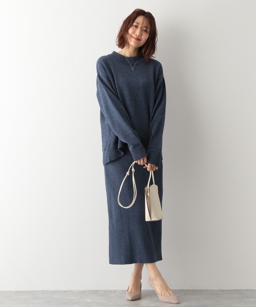 GLOBAL WORK（グローバルワーク）の「ベロアタッチニットセット/236151（スカート・レディース・キャメル/チャコールグレー/ブルー系その他6・FREE）」の5枚目の写真