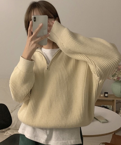 Girly Doll（ガーリードール）の「ハーフジップアップニットトップス