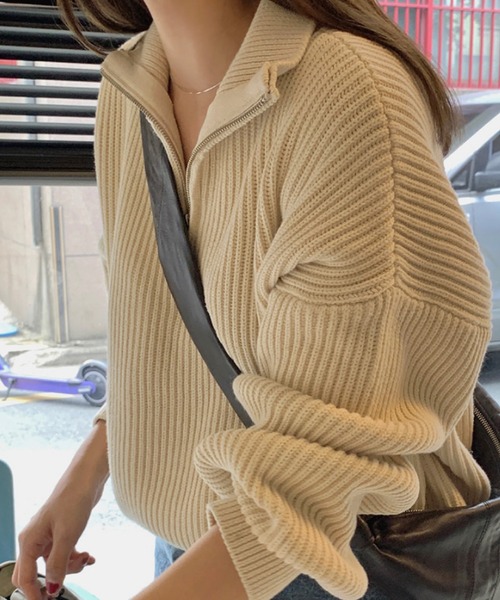 Girly Doll（ガーリードール）の「ハーフジップアップニットトップス