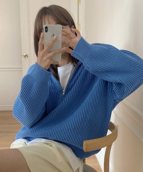 Girly Doll（ガーリードール）の「ハーフジップアップニットトップス