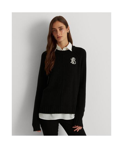 LAUREN RALPH LAUREN ブリオンパッチレイヤードコットンセーター