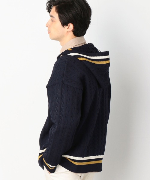 COMME　CA COMMUNE（コムサコミューン）の「＜ウォッシャブル＞ チルデンニットパーカ（パーカー・メンズ・ホワイト/ネイビー・FREE）」の12枚目の写真