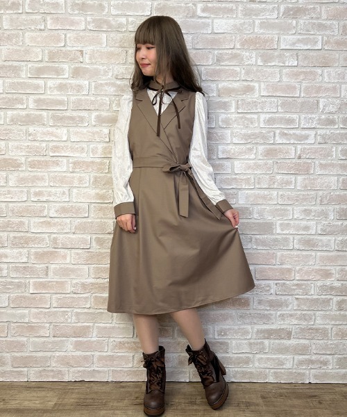 セール ベストレイヤードシャツ風ｏｐ シャツワンピース Axes Femme Poetique アクシーズファムポエティック のファッション通販 Zozotown