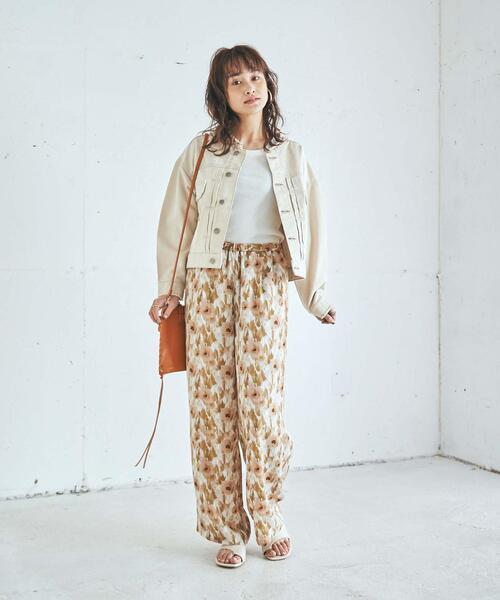 coen(コーエン)の「ノーカラーデニムジャケット(デニムジャケット・レディース・ナチュラル/ライトブルー・LARGE/MEDIUM)」の4枚目の写真