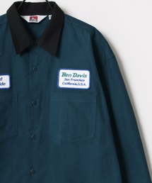 BEN DAVIS（ベンデイビス）の「BEN DAVIS/ベンデイビス ビッグシルエット ワッペン刺繍 クレリック ワークシャツ（シャツ/ブラウス・メンズ）」