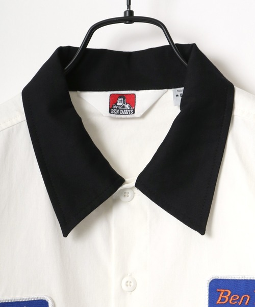 BEN DAVIS（ベンデイビス）の「BEN DAVIS/ベンデイビス ビッグシルエット ワッペン刺繍 クレリック ワークシャツ（シャツ/ブラウス・メンズ・ホワイト/ダークグリーン/エメラルド/ブルー系その他・M/L/XL）」の10枚目の写真