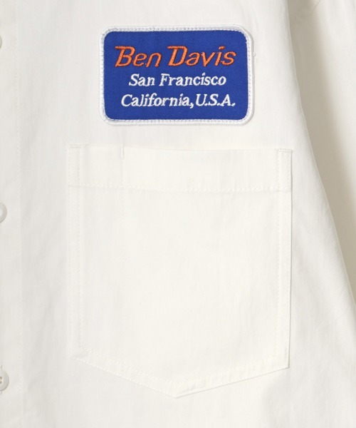 BEN DAVIS（ベンデイビス）の「BEN DAVIS/ベンデイビス ビッグシルエット ワッペン刺繍 クレリック ワークシャツ（シャツ/ブラウス・メンズ・ホワイト/ダークグリーン/エメラルド/ブルー系その他・M/L/XL）」の12枚目の写真