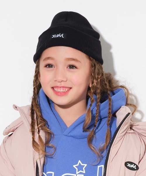 X-girl Stages（エックスガールステージス）の「ロゴニットキャップ（ニットキャップ/ビーニー・キッズ・ブラック/パープル・FREE）」の7枚目の写真