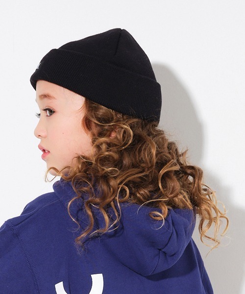 X-girl Stages（エックスガールステージス）の「ロゴニットキャップ（ニットキャップ/ビーニー・キッズ・ブラック/パープル・FREE）」の9枚目の写真