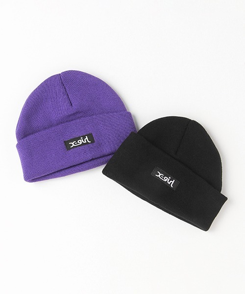 X-girl Stages（エックスガールステージス）の「ロゴニットキャップ（ニットキャップ/ビーニー・キッズ・ブラック/パープル・FREE）」の16枚目の写真