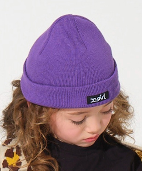X-girl Stages（エックスガールステージス）の「ロゴニットキャップ（ニットキャップ/ビーニー・キッズ・ブラック/パープル・FREE）」の20枚目の写真