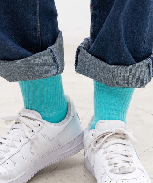 WEGO（ウィゴー）の「WEGO/リブソックス（ソックス/靴下・レディース・ブルー系その他/パープル系その他/オレンジ系その他/グリーン系その他/ピンク・23-25cm）」の3枚目の写真