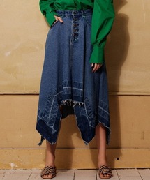 REDYAZEL | デニムイレヘムフレアスカート(デニムスカート)