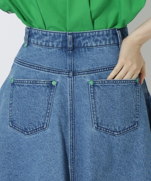 REDYAZEL（レディアゼル）の「デニムイレヘムフレアスカート（デニムスカート・レディース・オフホワイト/ブルー/ネイビー・SMALL/MEDIUM）」の5枚目の写真