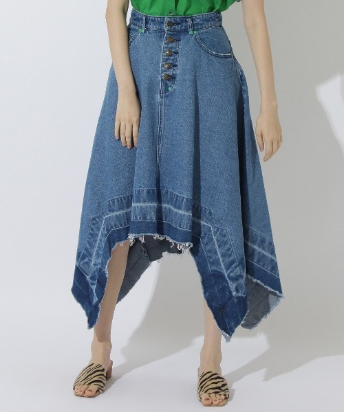 REDYAZEL（レディアゼル）の「デニムイレヘムフレアスカート（デニムスカート・レディース・オフホワイト/ブルー/ネイビー・SMALL/MEDIUM）」の9枚目の写真