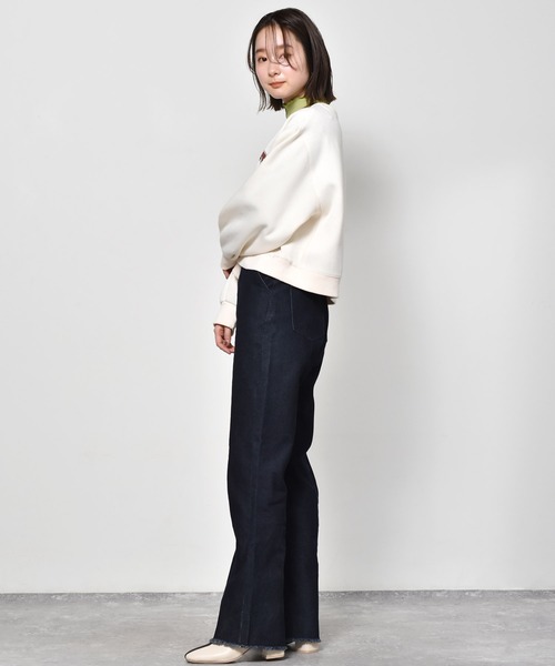 RETRO GIRL（レトロガール）の「フレアパンツ（デニムパンツ・レディース・ブラック/オフホワイト/インディゴブルー/ケミカルウォッシュ・M/L）」の16枚目の写真