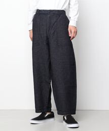 NEGATIVE DENIM | 5.5oz satin denim baker pants：オーガニックジャガードサテンデニムベイカーパンツ(その他パンツ)