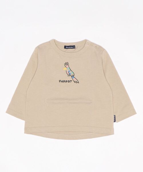 Moujonjon(ムージョンジョン)の「恐竜・動物刺繍Tシャツ(Tシャツ/カットソー・キッズ・ベージュ/レッド/ブルー/グリーン・90/100/110/120/80/130)」の1枚目の写真