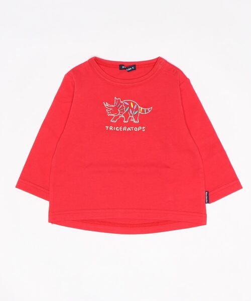 Moujonjon(ムージョンジョン)の「恐竜・動物刺繍Tシャツ(Tシャツ/カットソー・キッズ・ベージュ/レッド/ブルー/グリーン・90/100/110/120/80/130)」の6枚目の写真